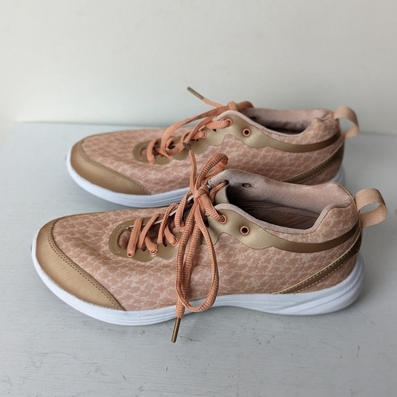 Vionic Python Print Peach Lace Up Running Athletic Shoe Sneakers - Picture 3 of 7